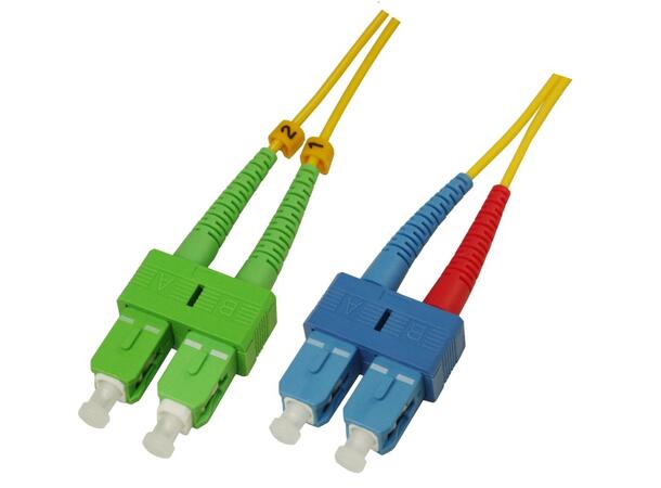 Snor SM DPX SC/APC-SC/UPC xx m 9/OS2 G.657.A2 2x ø2mm Gul 