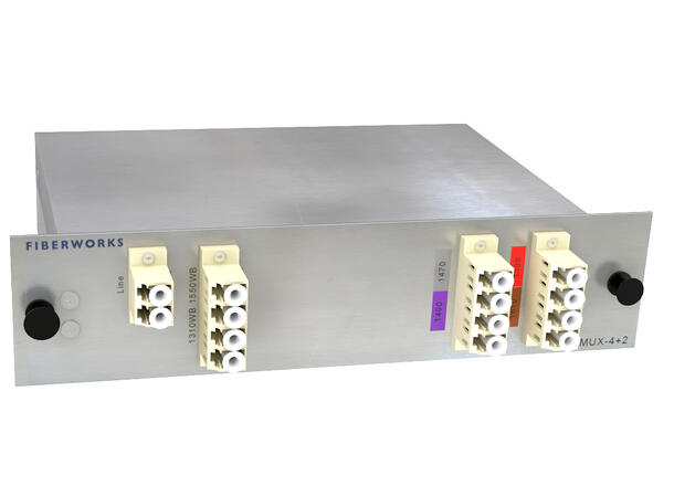 Fiberworks 4+2 ch. OM1 CWDM Mux+Demux 4 CWDM ch + 1310 & 1550 nm WB, 62.5 µm 
