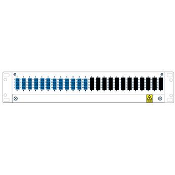 SP-FP15-KIT2-LCU-48 Fiberworks AS  Panel 1,5U med 48 LC/UPC fiberhaler 12 LC-QUAD adapter, installasjonsett