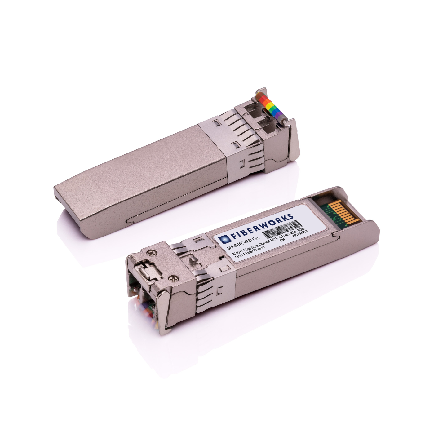 SFP-8GFC-40D-Cxx Fiberworks AS  SFP+, 8/4/2/1G Fibre Channel, CDR, 40km CWDM 1471-1611 nm, 15dB, DDM, SM