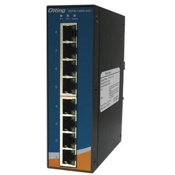 ORING-IGPS-1080-24V ORing Industrial Networking Corp. IGPS-1080-24V ORing GigE 8x PoE 10/100/1000TX (RJ45) Unmanaged Switch, Slim Type, 24V