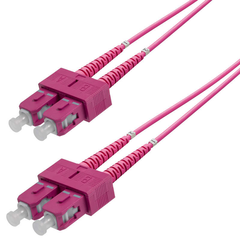 P-OM4-D2M-SCP-SCP-xx Fiberworks AS  Snor MM DPX SC/PC-SC/PC xx m 50/OM4 BIF 2x ø2mm Erika Fiolett