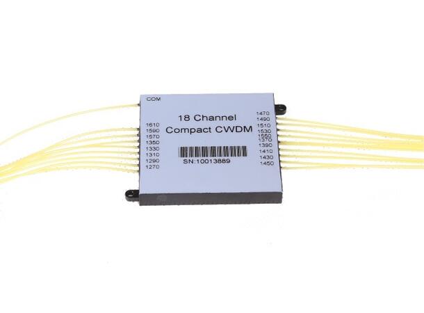 Fiberworks compact 18 ch. CWDM Mux/Demux C27-C61,for splice trays, 900µm pigtails 