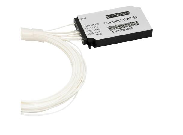 Fiberworks compact 8+1 CWDM Mux/Demux C47-C61 & 1310WB, 900µm pigtails 