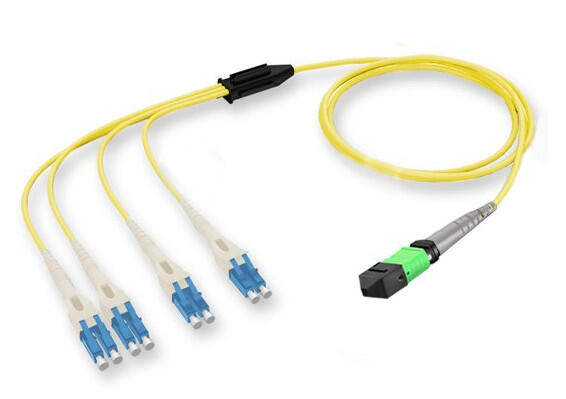 P-7A1-M3Y-MAF-8LC-05 Fiberworks AS M7DQ8C9PUC-L020-M5 Forgrening MPO8(f) - 8x LC/UPC, 5 m SM G.657.A1, Gul