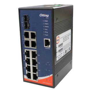 ORing GigE 8x PoE RJ45 + 4xRJ45 + 2x SFP Managed Switch,  24V