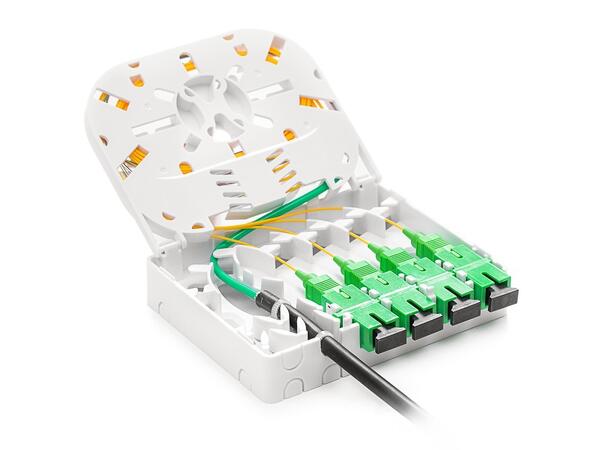 Wall box, 8 splices For 4x SC-SPX/LC-DPX adapter 