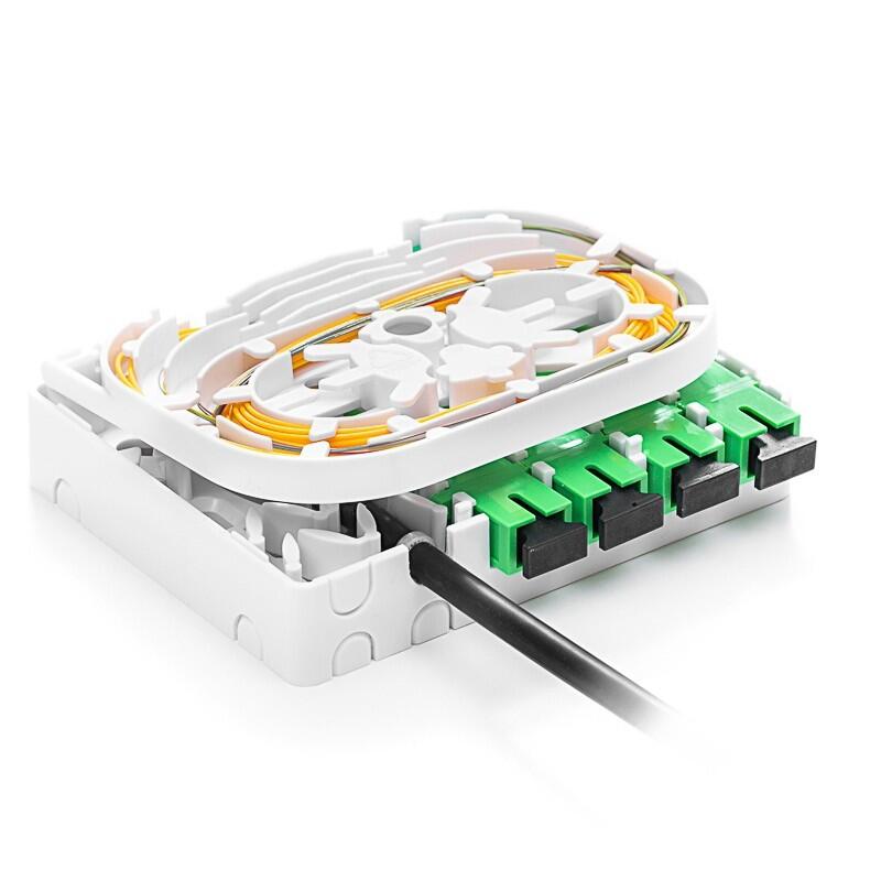 SP-ODF-MINI-4SC Fiberworks AS  Wall box, 8 splices For 4x SC-SPX/LC-DPX adapter