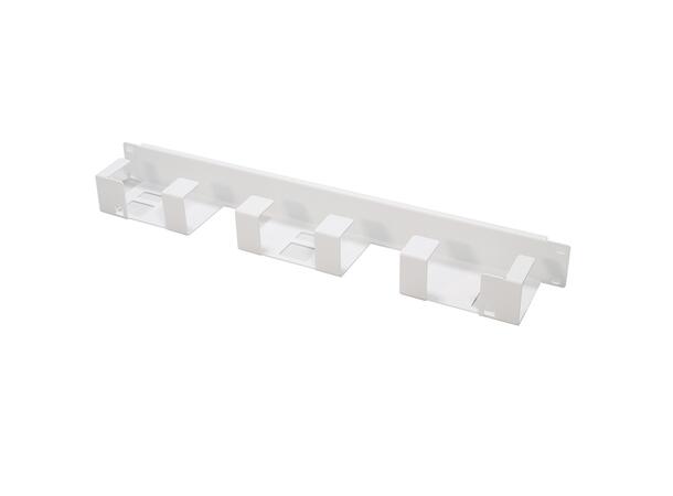 19" 1U cable guide 6 loops White RAL9010 with white velcro strips 