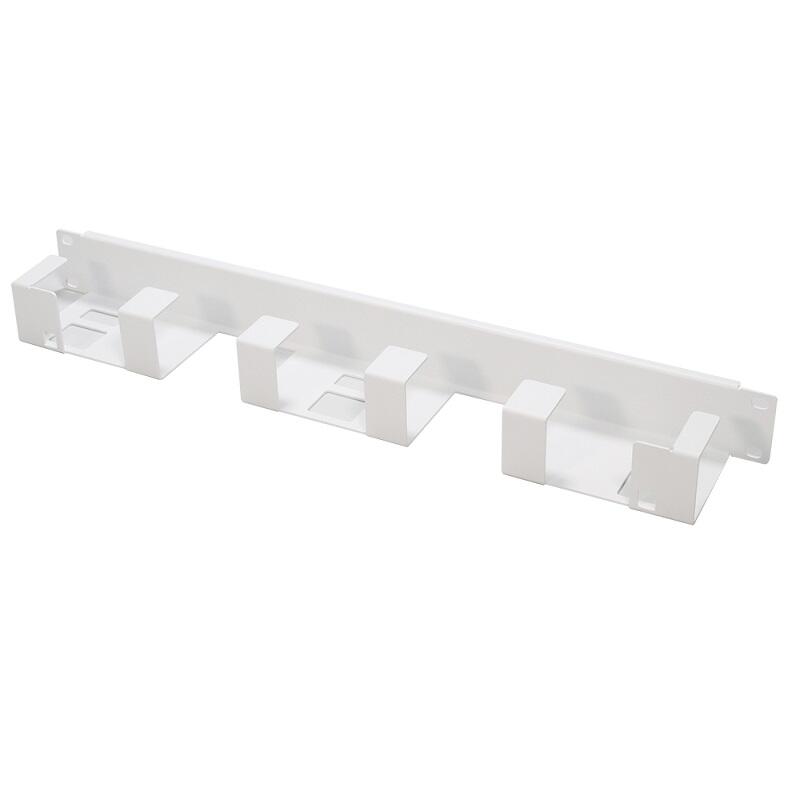 SP-FP-CABLEGUIDE-1U   19&quot; 1U kabelrenne hvit, 6 b&#248;yler Hvit RAL9010