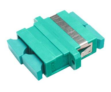 ADA-SCDPXAQUA Fiberworks AS  Adapter MM SC-DPX OM3 Aqua Med flens, metall klips, keramisk hylse