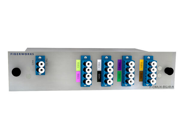 Fiberworks 8 ch. CWDM BiDi Mux/Demux Low Loss, Single fiber, LC/UPC, A-side 