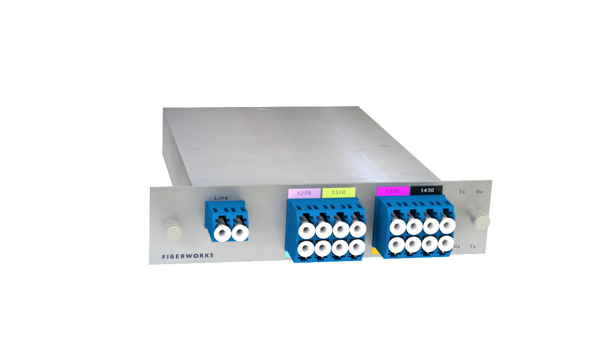 F-CMUX+8-LB2745-LGX3 Fiberworks AS  Fiberworks 8 ch. CWDM Mux+Demux, LGX3 Low band C27-C37 &amp; C43-C45, LC/UPC