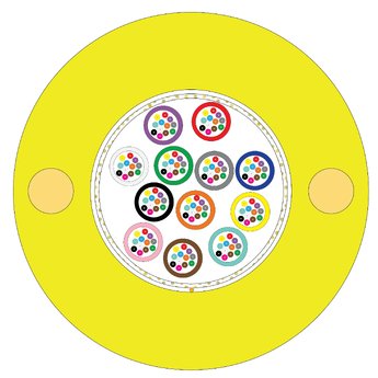 K-LTMS-Y-7A1-G144-1m Fiberworks AS  Mikro Sheath Kabel, SM G.657.A1, G144 Gul, LSZH med FRP, kapp i valgfri lengde