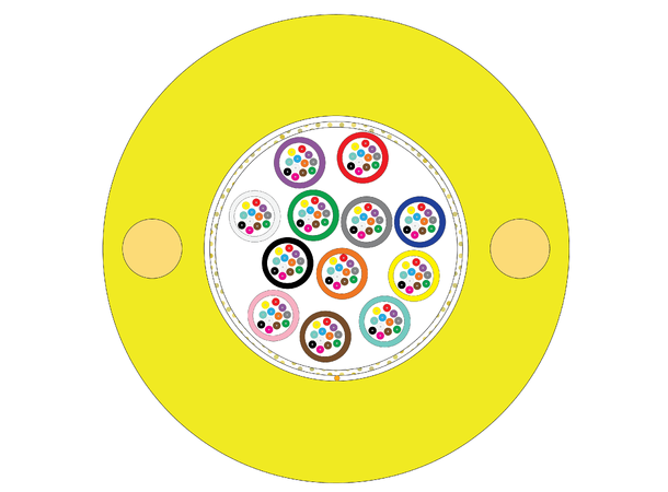 Mikro Sheath Kabel, SM G.657.A1, G144 Gul, LSZH med FRP, kapp i valgfri lengde 