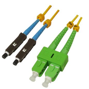 P-SM9-D2Y-MUU-SCA-xx Fiberworks AS  Snor SM DPX MU/UPC-SC/APC xx m 9/OS2 G.657.A2 2x &#248;2mm Gul