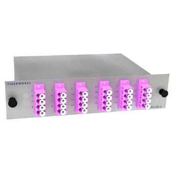 F-MPO24-2-OM4-MP-LC Fiberworks AS  24-port MPO mounted fan-out, rear access 2x MPO12(f) to 12x LC/PC, 50/125&#181;m OM4.
