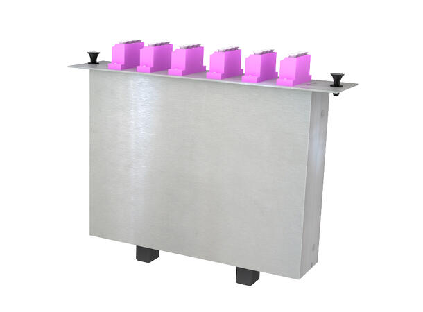 24-port MPO mounted fan-out, rear access 2x MPO12(f) to 12x LC/PC, 50/125µm OM4. 
