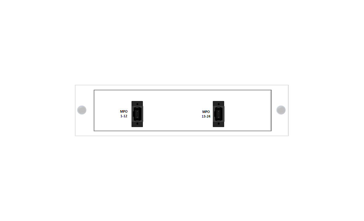F-MPO24-2-OM4-MP-LC Fiberworks AS  24-port MPO mounted fan-out, rear access 2x MPO12(f) to 12x LC/PC, 50/125&#181;m OM4.