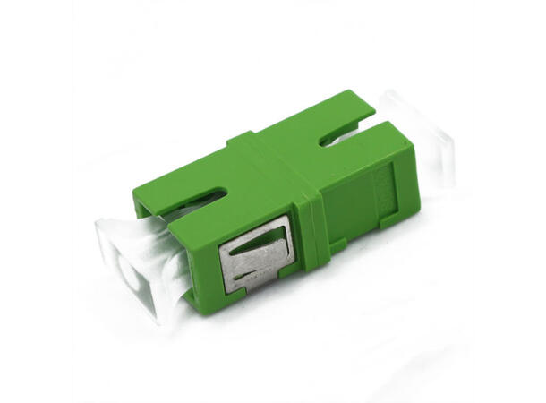 Adapter SM SC/APC-SPX Green Flangeless, metal clip, Zr. sleeve 