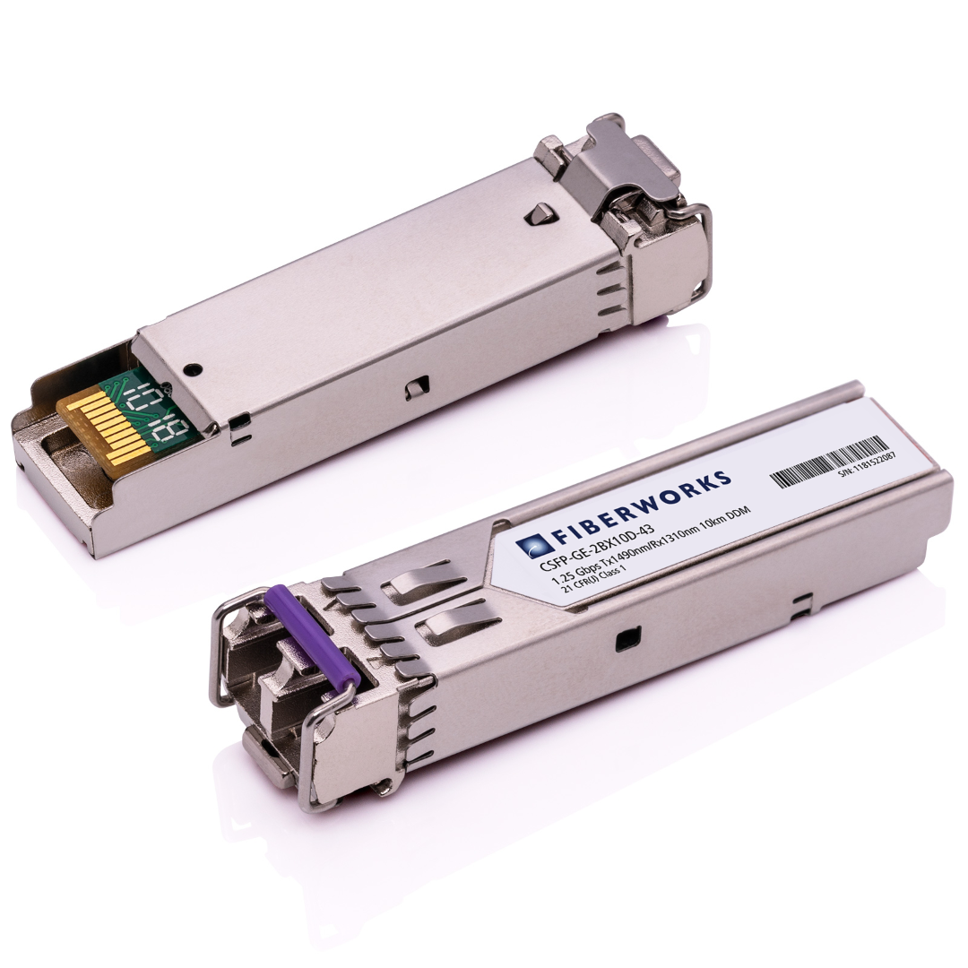 CSFP-GE-2BX10D-43-W Fiberworks AS  CSFP Dual BiDi, GigE, DDM, SM, 10km TX/RX=1490/1310nm, 13dB, LC, Huawei