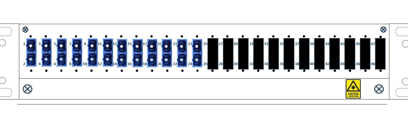 SP-FP15-KIT2-SCU-12 Fiberworks AS  Panel 1,5U with 12 SC/UPC pigtails 6 SC-DPX adapter &amp; installation kit