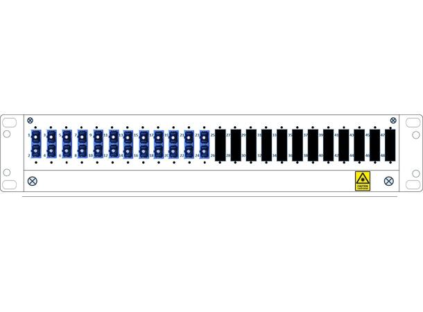 Panel 1,5U with 12 SC/UPC pigtails 6 SC-DPX adapter & installation kit 