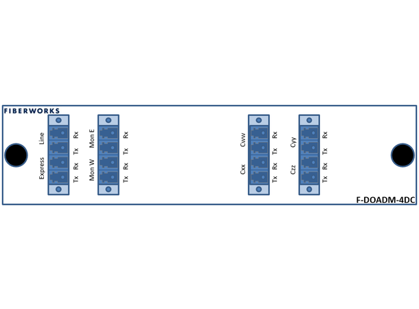 Fiberworks 4 ch. DWDM OADM w/mon.ports C25 - C28, "drop and continue", LC 