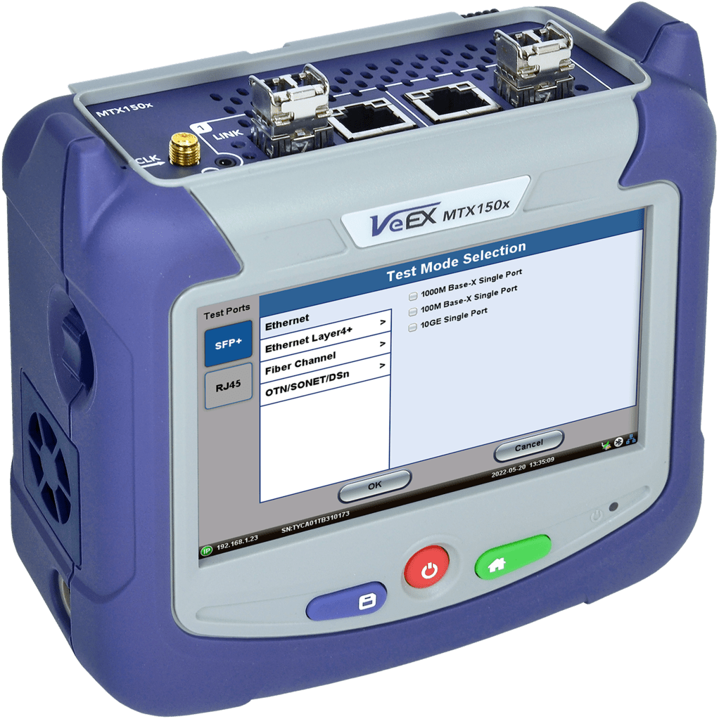 VX-MTX150x-1GE VeEX Z04-05-013P MTX150x Dual 10G Ethernet testsett 1 GE Kit 1GE for test av 10/100/1000Base-T ++
