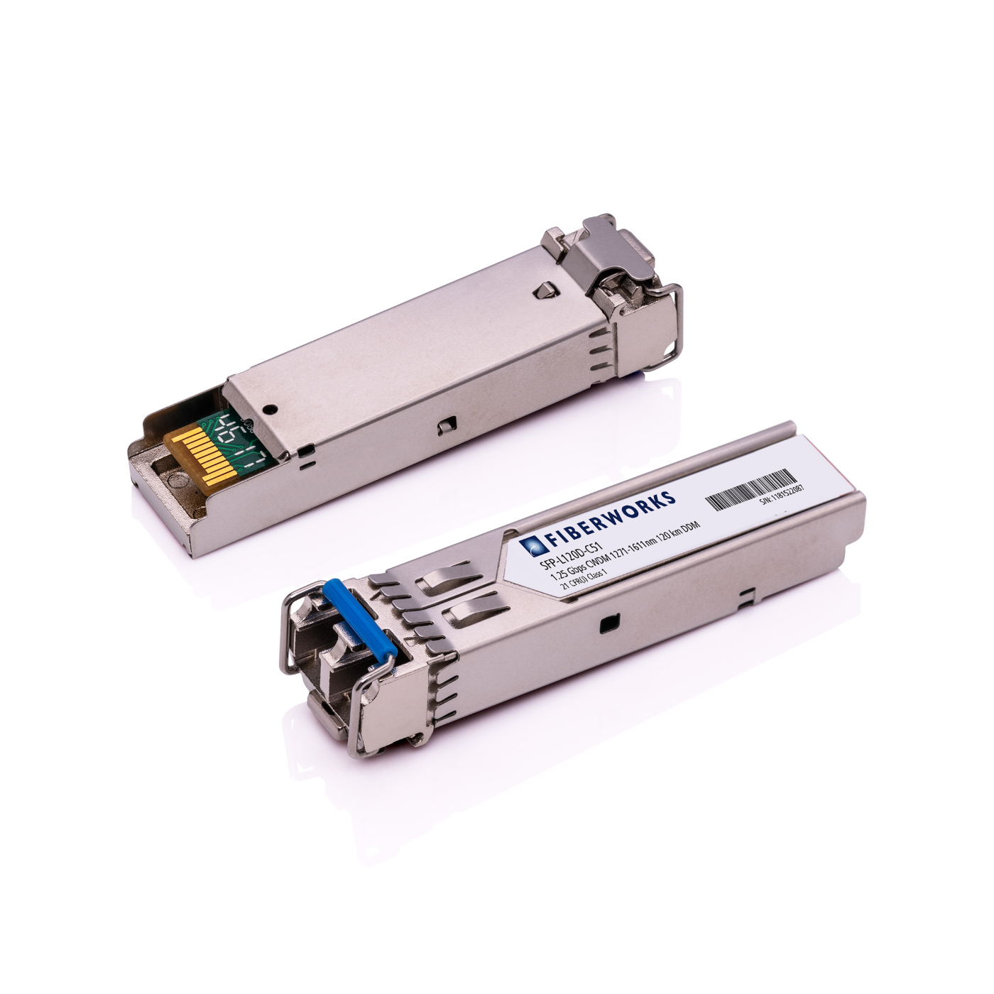 SFP-L120D-C51-EN Fiberworks AS  SFP, 1.25 Gbps GigE, DDM, 120km CWDM 1511nm, 32dB, SM/MM, Ericsson