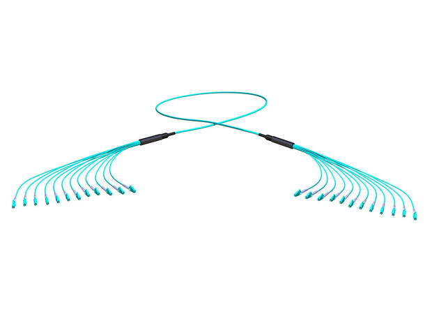 AFL U-Serie MM pre. G24 LC/PC-LC/PC, 5 m 50/OM3, kabel ø4.5 mm, Aqua 