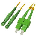 Snor SM DPX E2000/APC-SC/APC 10 m 9/OS2 G.657.A2 2x &#248;2mm Gul