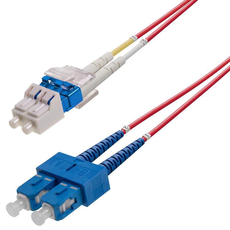 P-SM9-D2R-LCU-SCU-05 Fiberworks AS  Snor SM DPX LC/UPC-SC/UPC 5 m 9/OS2 G.657.A2 2x ø2mm Rød