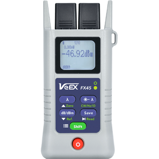VeEX FX45 Effektmeter, Standard m/WaveID +10 til -65 dBm. Inkl veske, SC+LC adap.