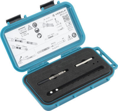 VES-MPL6-33M5F Vesala Oy V14020 6.4mm MicroSonde 33kHz for 8mm mikror&#248;r Inkl. boks og batterier, M5 innv gjenger
