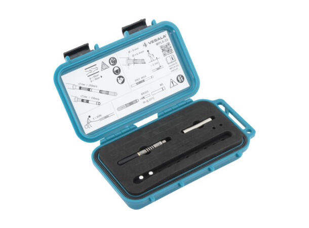 6.4mm MicroSonde 33kHz for 8mm mikrorør Inkl. boks og batterier, M5 innv gjenger 
