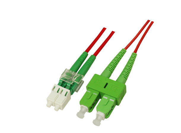 Snor SM DPX LC/APC-SC/APC xx m 9/OS2 G.657.A2 2x ø2mm Rød 