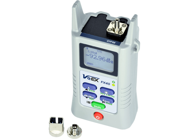 VeEX FX40 Effektmeter, Standard effekt +7 til -65 dBm. Inkl veske, SC+LC adap.