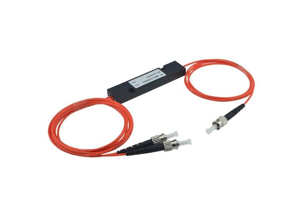 Fiberworks 1x2 power splitter OM1 50/50 3 mm patchcord style, ST/PC connectors