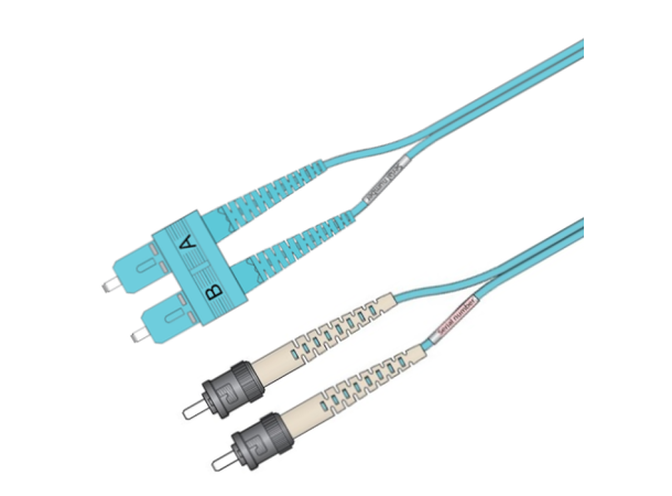 Snor MM DPX SC/PC-ST/PC 30 m 50/OM3 BIF 2x ø2mm Aqua 