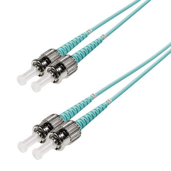 P-OM3-D2A-STP-STP-02 Fiberworks AS  Snor MM DPX ST/PC-ST/PC 2 m 50/OM3 BIF 2x ø2mm Aqua