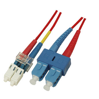 P-SM9-D2R-LCU-SCU-.5 Fiberworks AS  Snor SM DPX LC/UPC-SC/UPC 0,5 m 9/OS2 G.657.A2 2x &#248;2mm R&#248;d