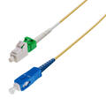 Snor SM SPX LC/APC-SC/UPC 0,25 m 9/OS2 G.657.A2 ø2mm Gul