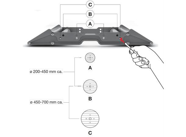 VOLTAROL Kabelavruller standard For tromler inntil 515mm bredde