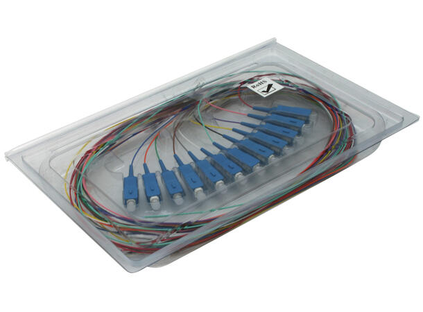 Fiberhale SM SC/UPC 12-farger, 1,5 m 9/OS2 G.657.A2, 900µm fast kledning 