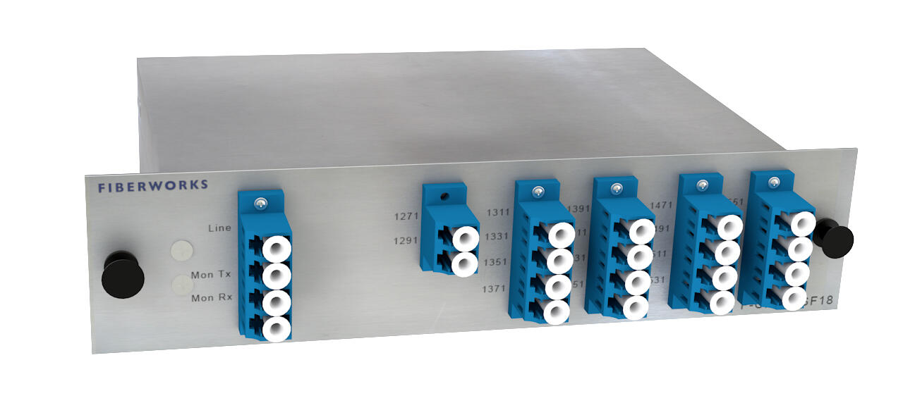 F-CMUX-SF18-2761-MLU Fiberworks AS  Fiberworks 18ch. CWDM 1-fiber Mux/Demux Single line fiber, Mon. port, LC/UPC