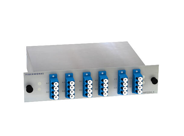MPO mounted fanout for 3x QSFP PSM4 MPO8(f) to LC/UPC connectors. SM 9/125. 