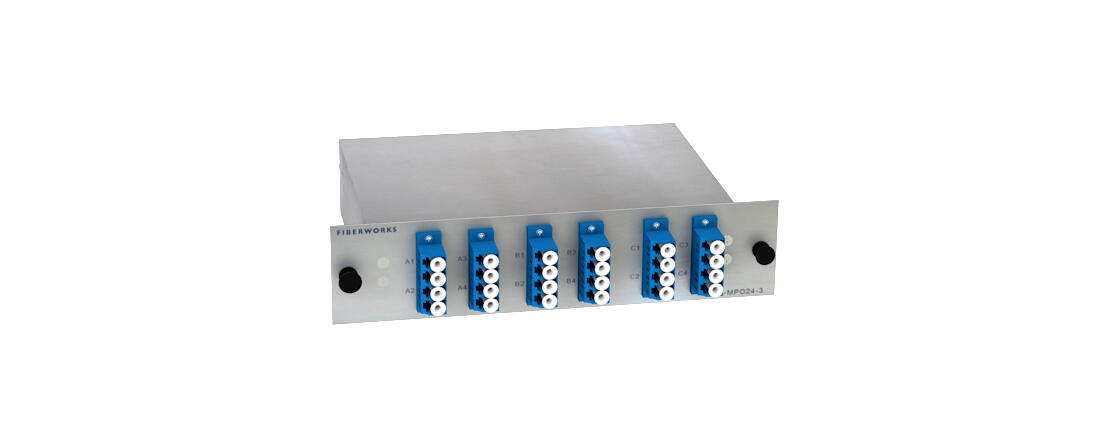 F-MPO24-3-SM-M1F-LCU Fiberworks AS  MPO mounted fanout for 3x QSFP PSM4 MPO8(f) to LC/UPC connectors. SM 9/125.