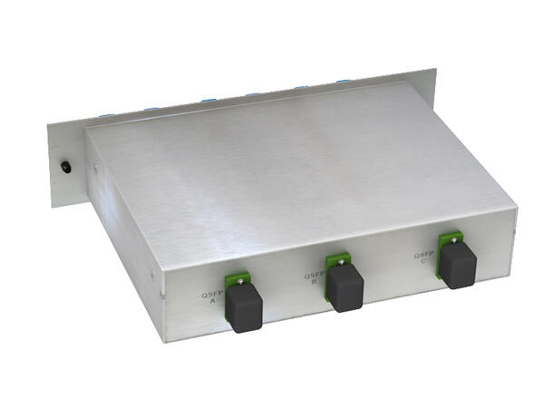 MPO mounted fanout for 3x QSFP PSM4 MPO8(f) to LC/UPC connectors. SM 9/125. 
