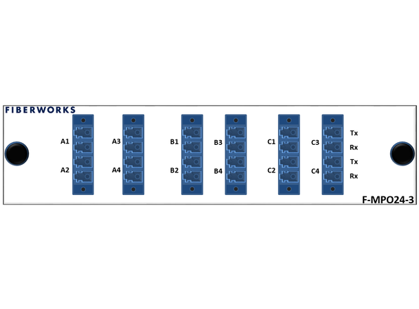 MPO mounted fanout for 3x QSFP PSM4 MPO8(f) to LC/UPC connectors. SM 9/125.